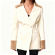 Cream Blazer with Suede Contrast Shoulders & Cuffs