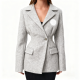 Light Gray Wool-Blend Blazer with White Circle Detail