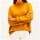Mustard Yellow Turtleneck Sweater with Argyle Pattern