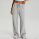 Light Gray Fuzzy Wide-Leg Sweatpants
